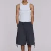 Vintage Grey Parachute Cargo Shorts