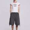 Vintage Grey Parachute Cargo Shorts