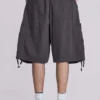 Vintage Grey Parachute Cargo Shorts