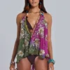 Vireya Embellished Backless Halter Top