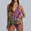 Vireya Embellished Backless Halter Top