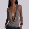 Vrax Cowl Zipper Top