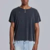 Washed Black Cropped Moth T-Shirt