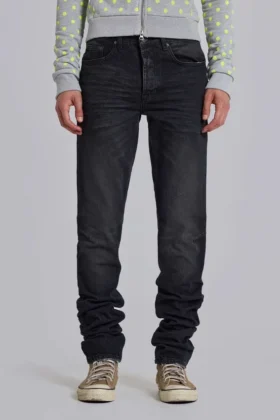 Washed Black Drain Jeans