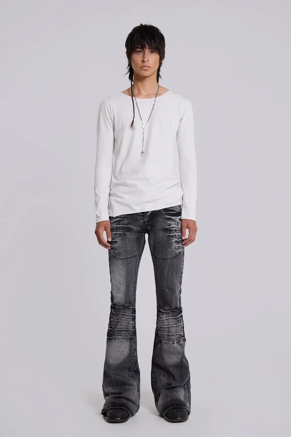 Washed Black Drift Bootcut Jeans