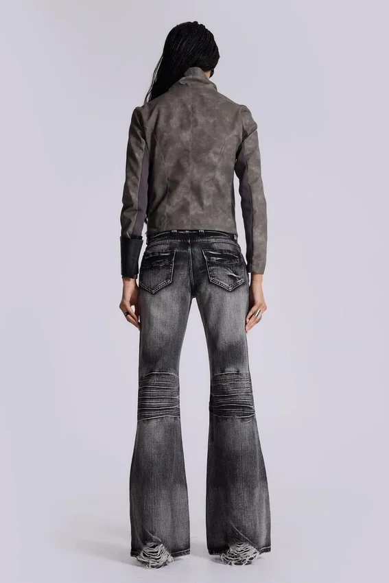 Washed Black Drift Bootcut Jeans