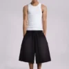 Washed Black Monster Jogger Baggy Shorts