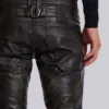Washed Black PU Drift Bootcut Jeans