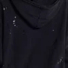 Washed Black Sun Faded Waffle Lined Zip Hoodie