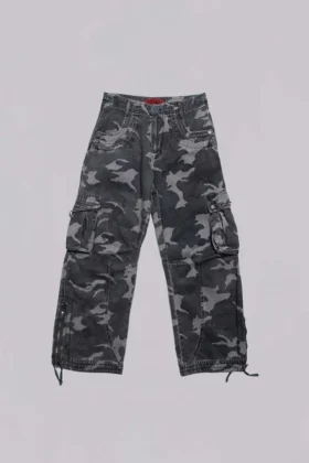 Washed Black Trooper Camo Cargo Pant
