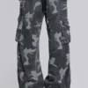 Washed Black Trooper Camo Cargo Pant