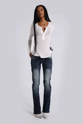 White Haze Henley Top