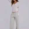 White Mist V Neck Top