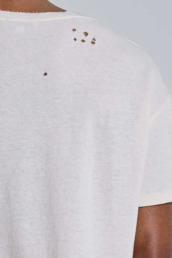 White Moth Cropped T-Shirt