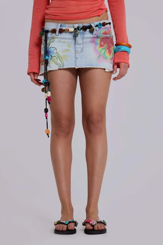 Zadie Airbrush Denim Off Mini Skirt