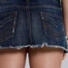 Zadie Denim Cut Off Mini Skirt in Dark Wash