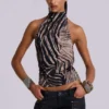 Zebra Zene Backless Top