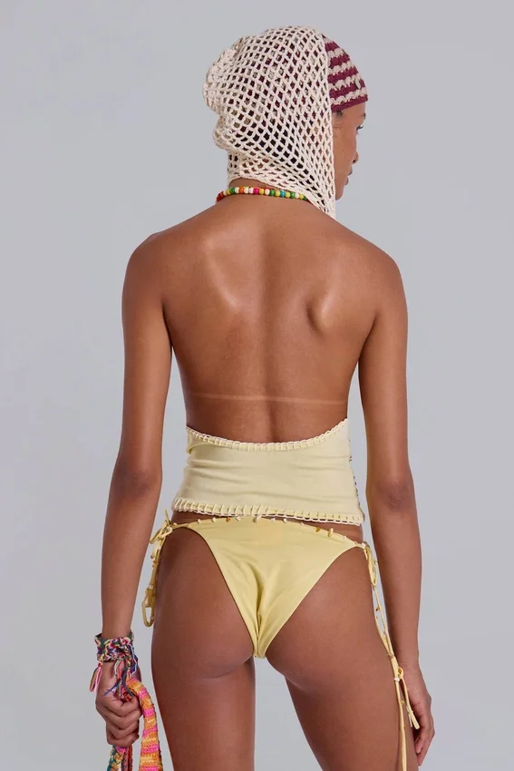 Zelya Beaded Crochet Halter Top