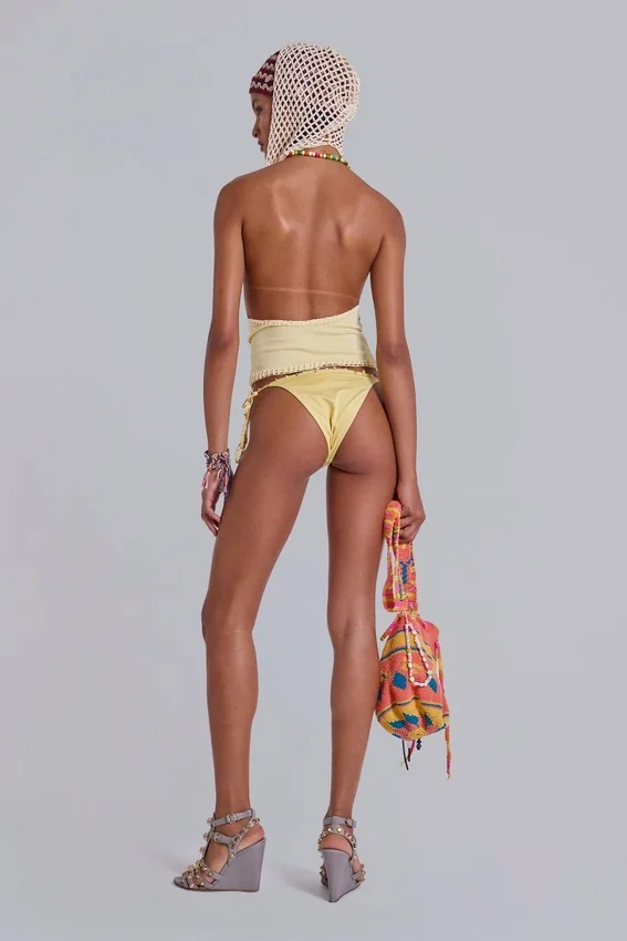 Zelya Beaded Crochet Halter Top